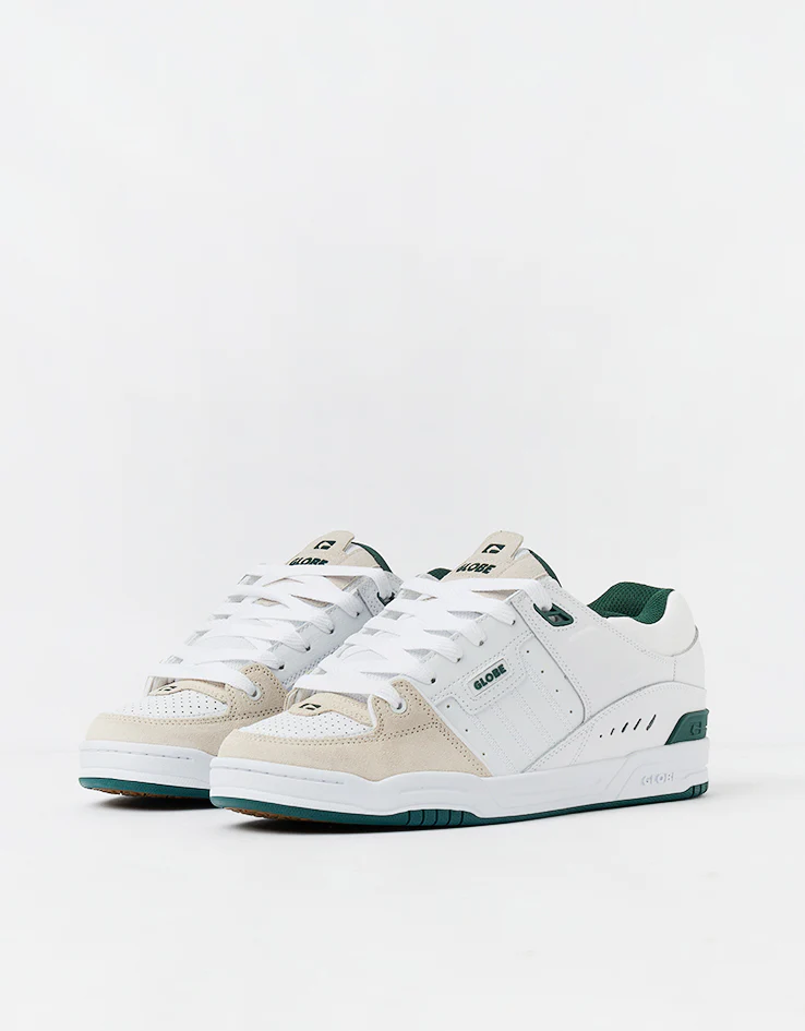 Globe Fusion Skate Shoes - White/Green - Image 3