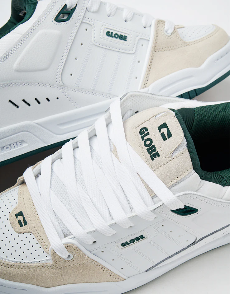 Globe Fusion Skate Shoes - White/Green - Image 7