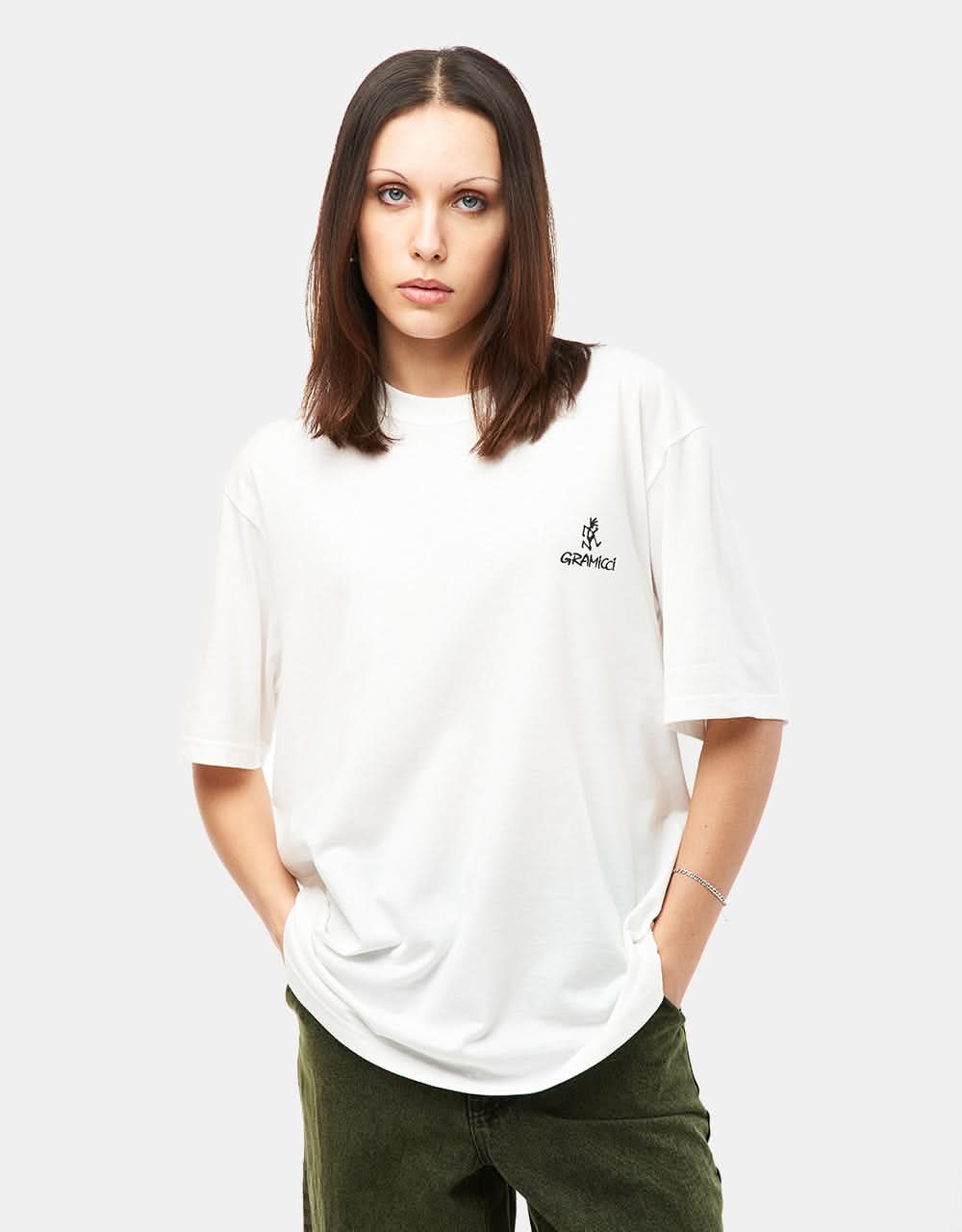 Gramicci One Point Logo Pocket T-Shirt - White - Image 4
