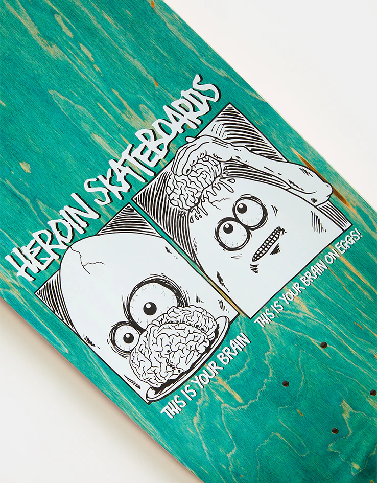 Heroin Brain On Eggs Skateboard Deck - 9.5” - Image 4