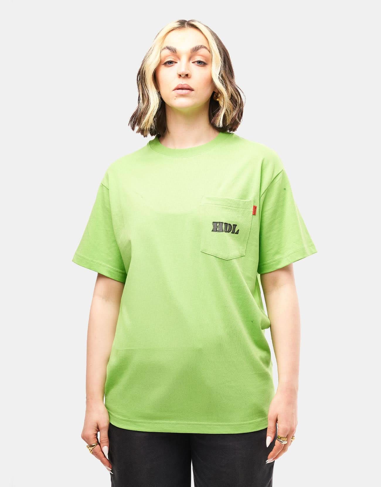 Hoddle Thunderdome Pocket T-Shirt - Lime Green - Image 6