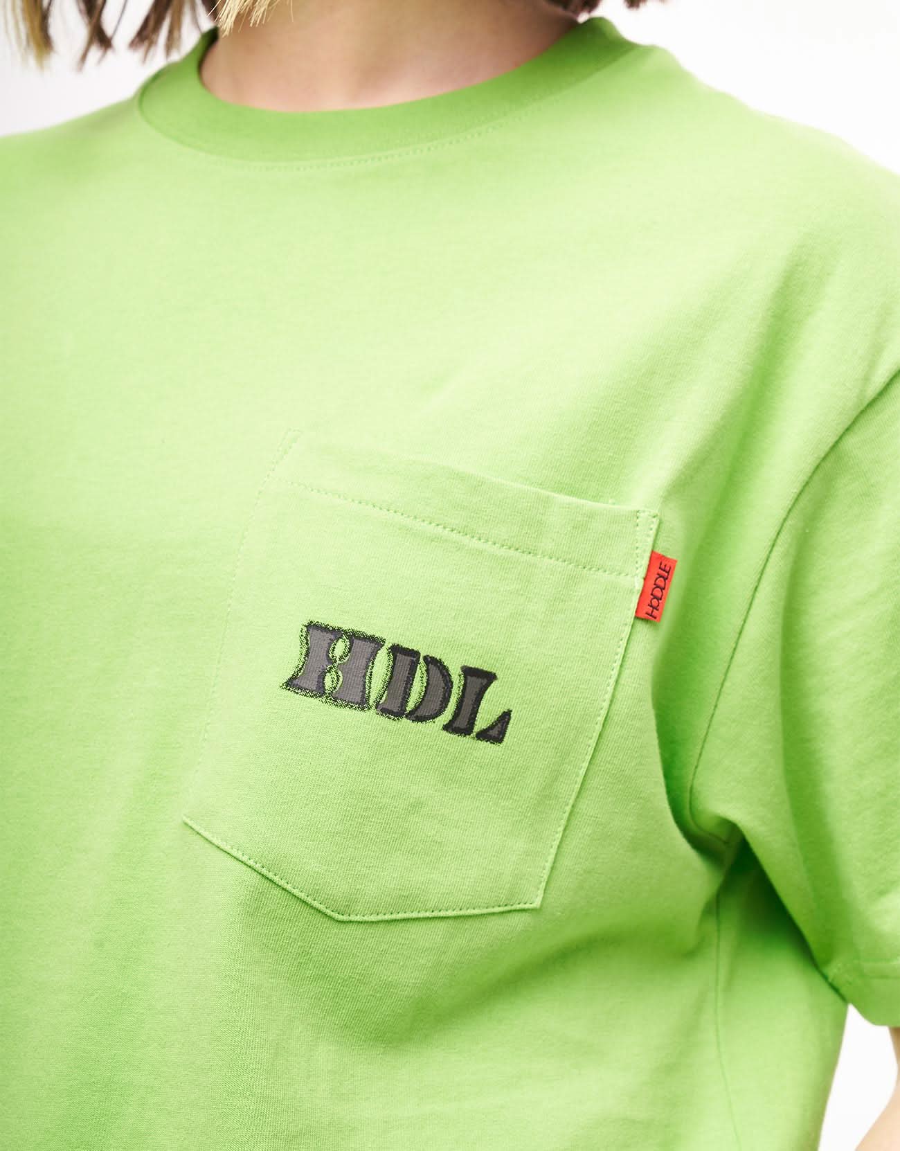 Hoddle Thunderdome Pocket T-Shirt - Lime Green - Image 8
