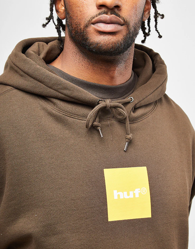 HUF 89 Box Logo Pullover Hoodie - Chocolate - Image 4