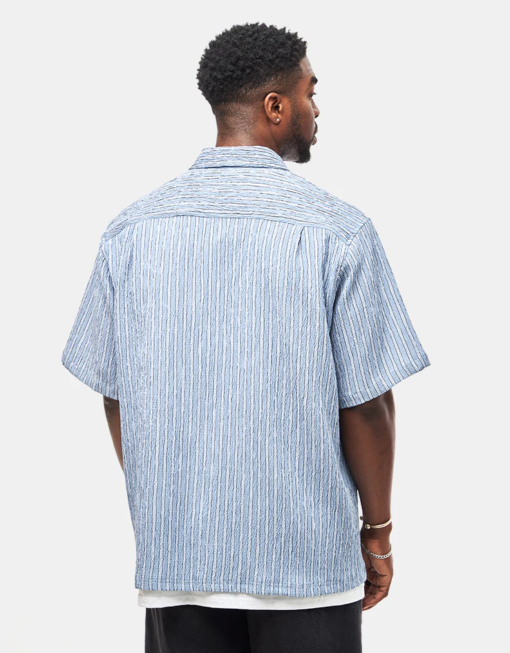 HUF Apollo S/S Striped Shirt - Pool Blue - Image 3