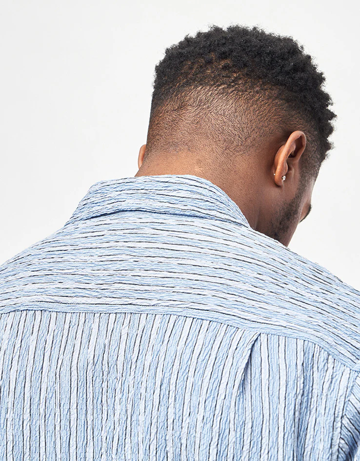 HUF Apollo S/S Striped Shirt - Pool Blue - Image 5