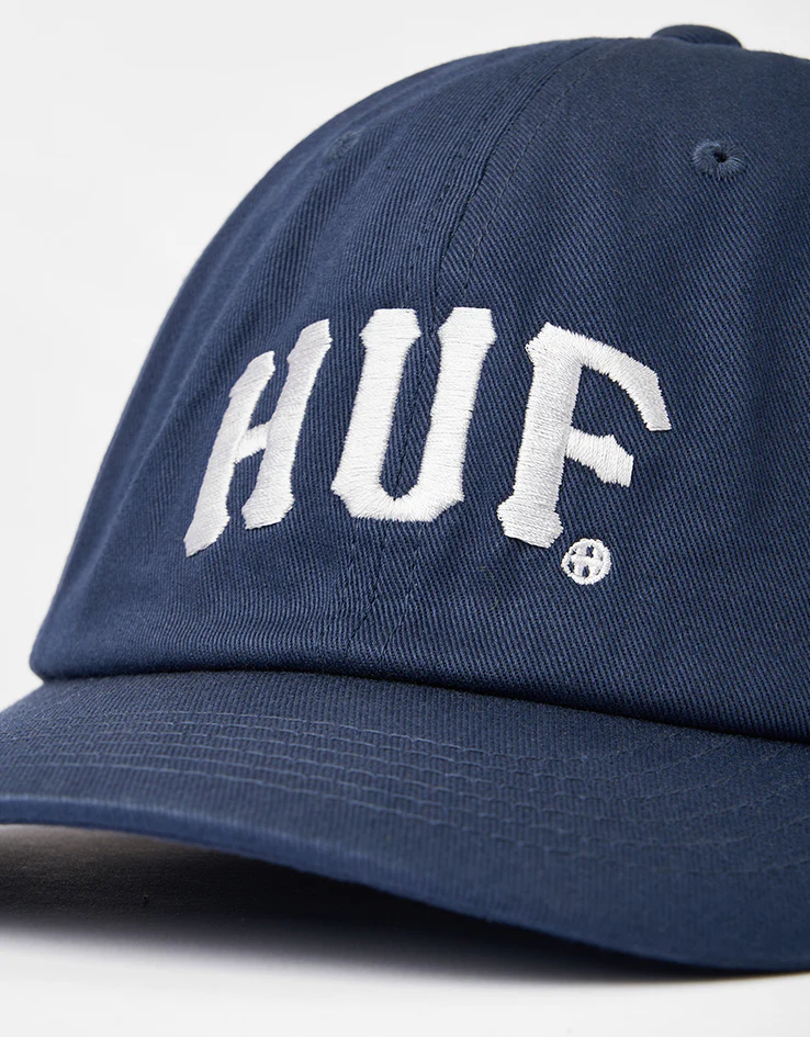 HUF Arch Logo 6 Panel Curved Visor Cap - Navy - Image 2