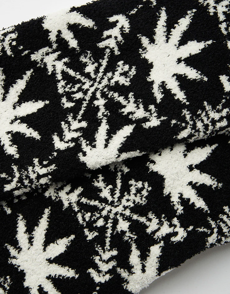 HUF Arctic Plantlife Fuzzy Crew Socks - Black - Image 3