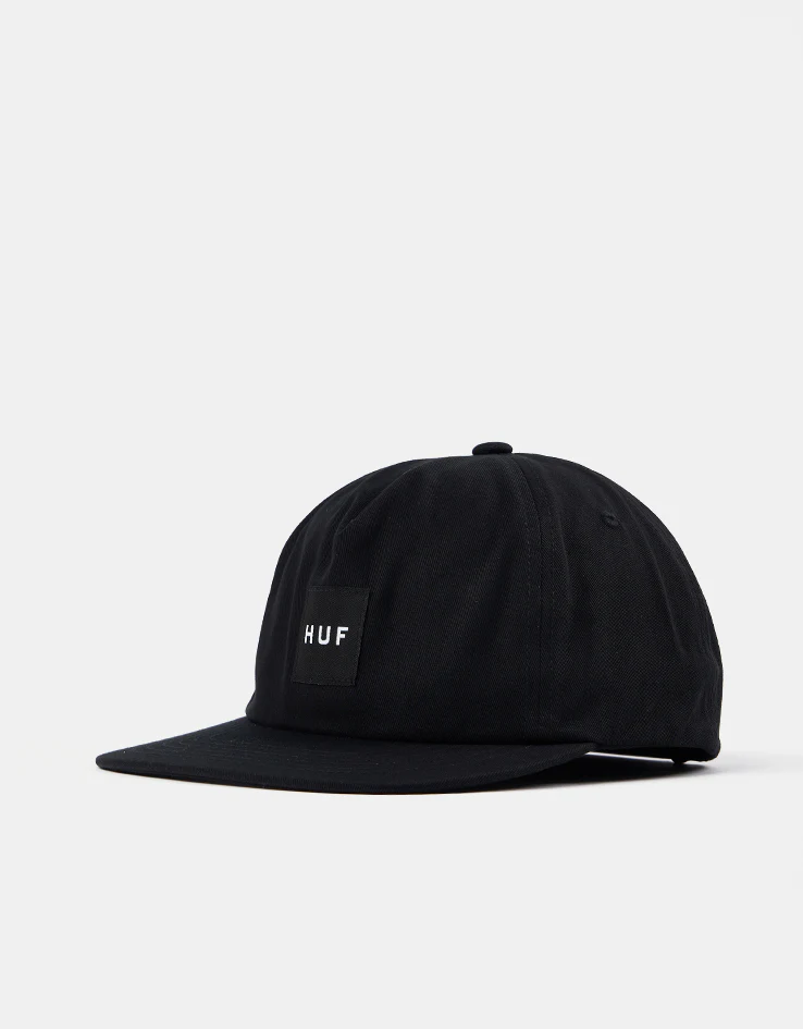 HUF Box Logo Unstructured Snapback Cap - Black