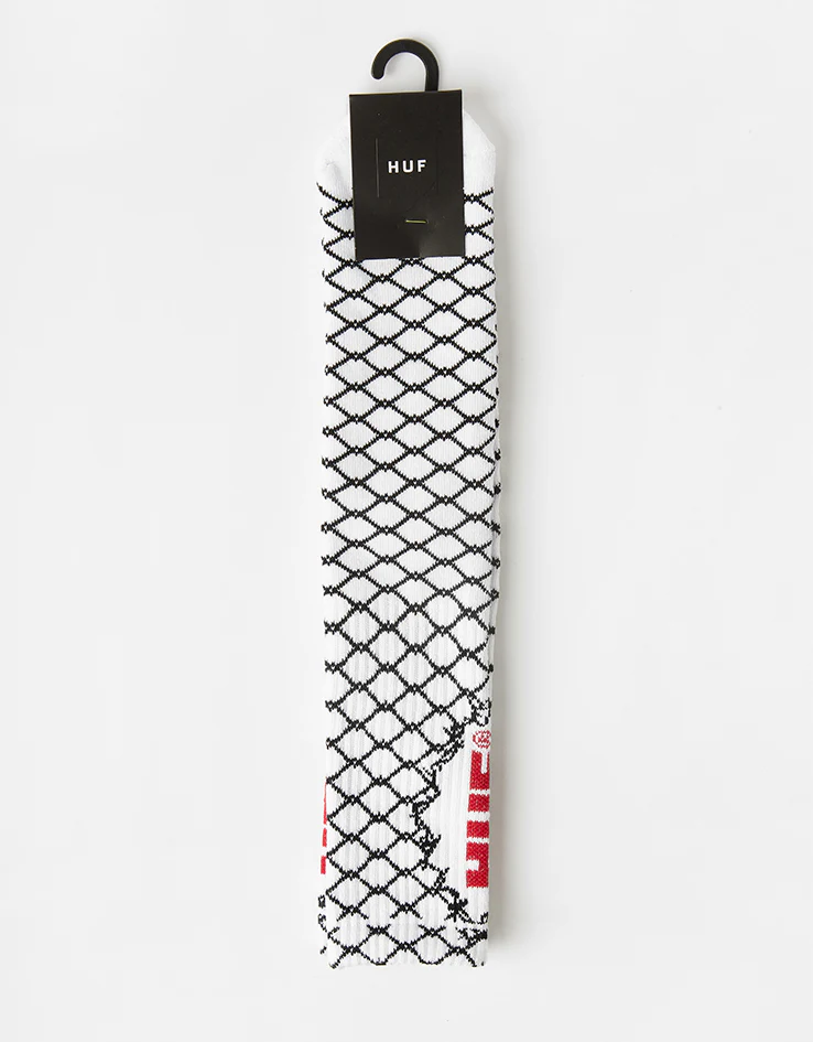 HUF Broken Fence Crew Socks - White - Image 4
