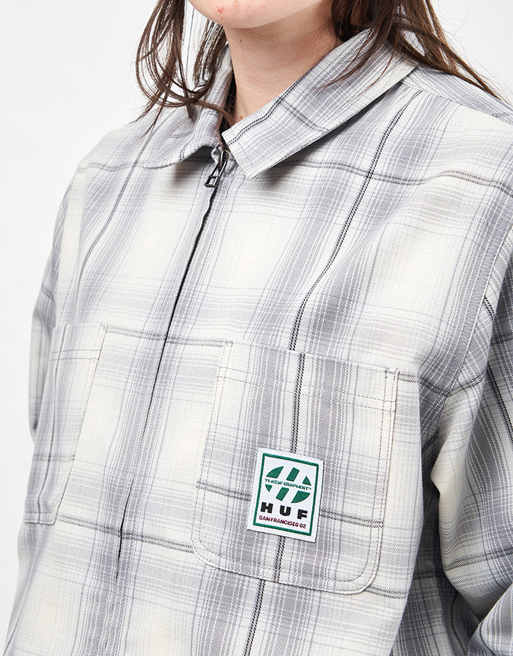 HUF Fillmore Plaid Shacket - Grey - Image 12