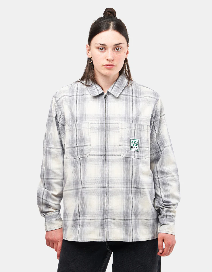 HUF Fillmore Plaid Shacket - Grey - Image 8