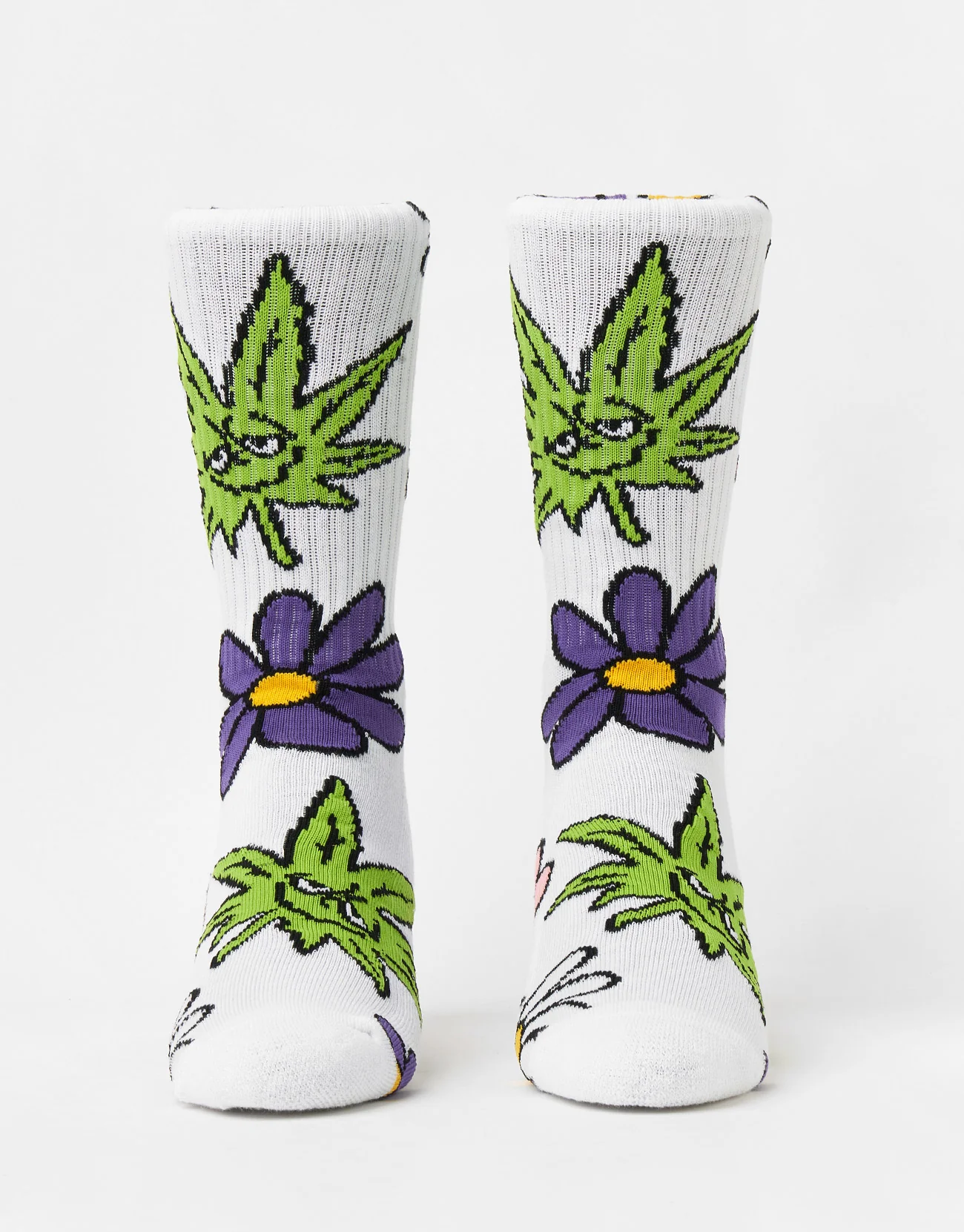 HUF Green Buddy Allergies Socks - White - Image 3
