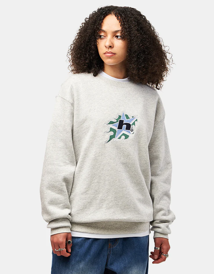 HUF H Bit Crewneck - Ash - Image 5