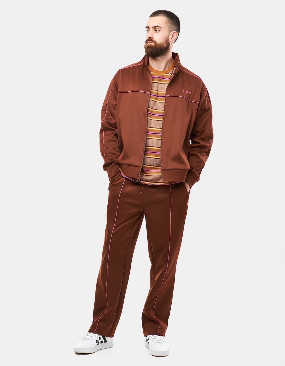 HUF Lexington Track Jacket - Rich Brown - Image 2