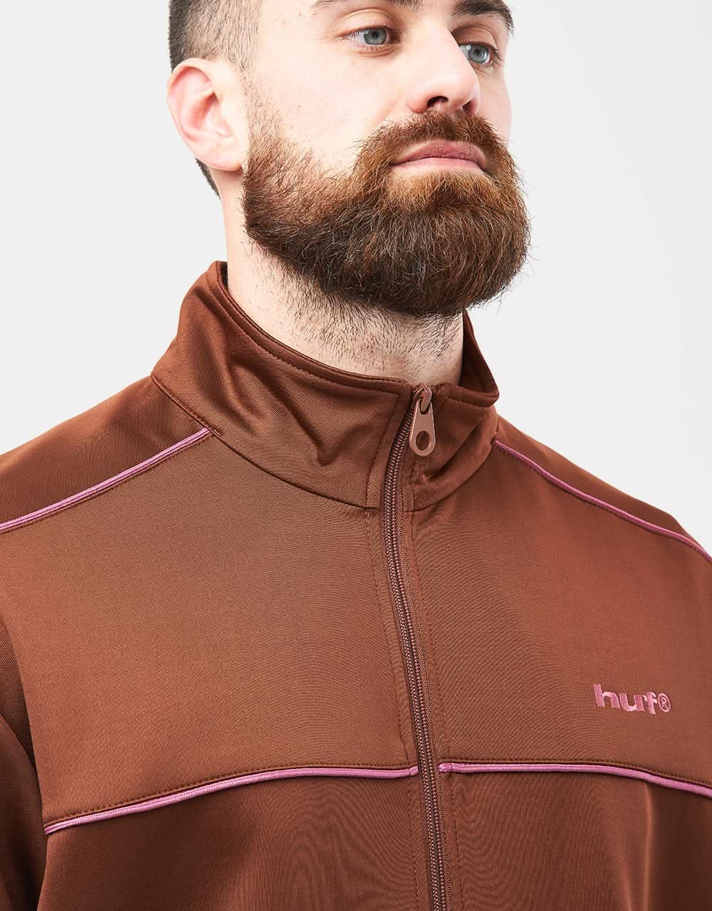 HUF Lexington Track Jacket - Rich Brown - Image 5