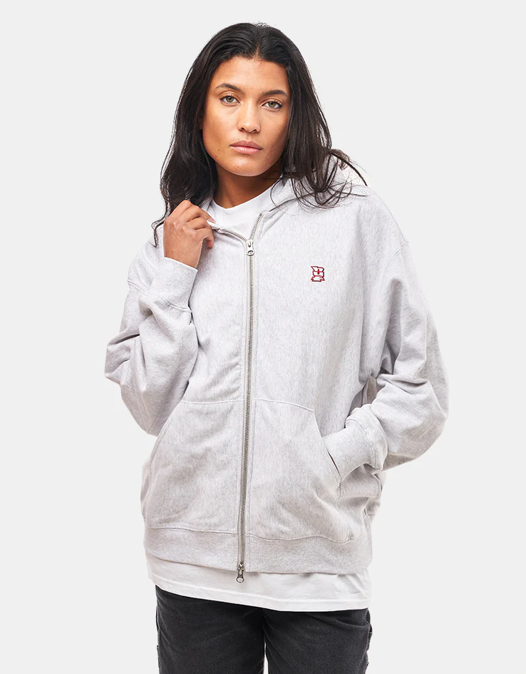 HUF Megablast French Terry Zip Hoodie - Ash Heather - Image 10