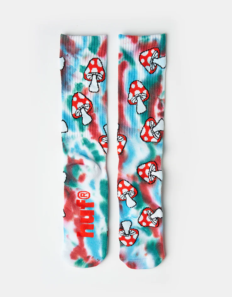 HUF Microdose Tiedye Crew Socks - Red - Image 4