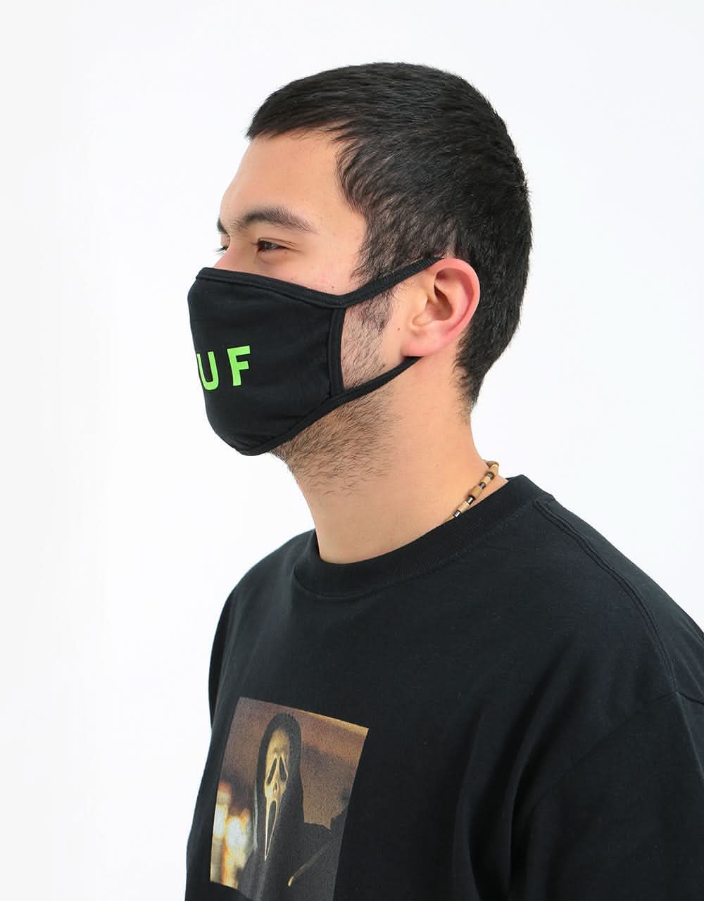 HUF OG Logo Face Mask - Black - Image 3