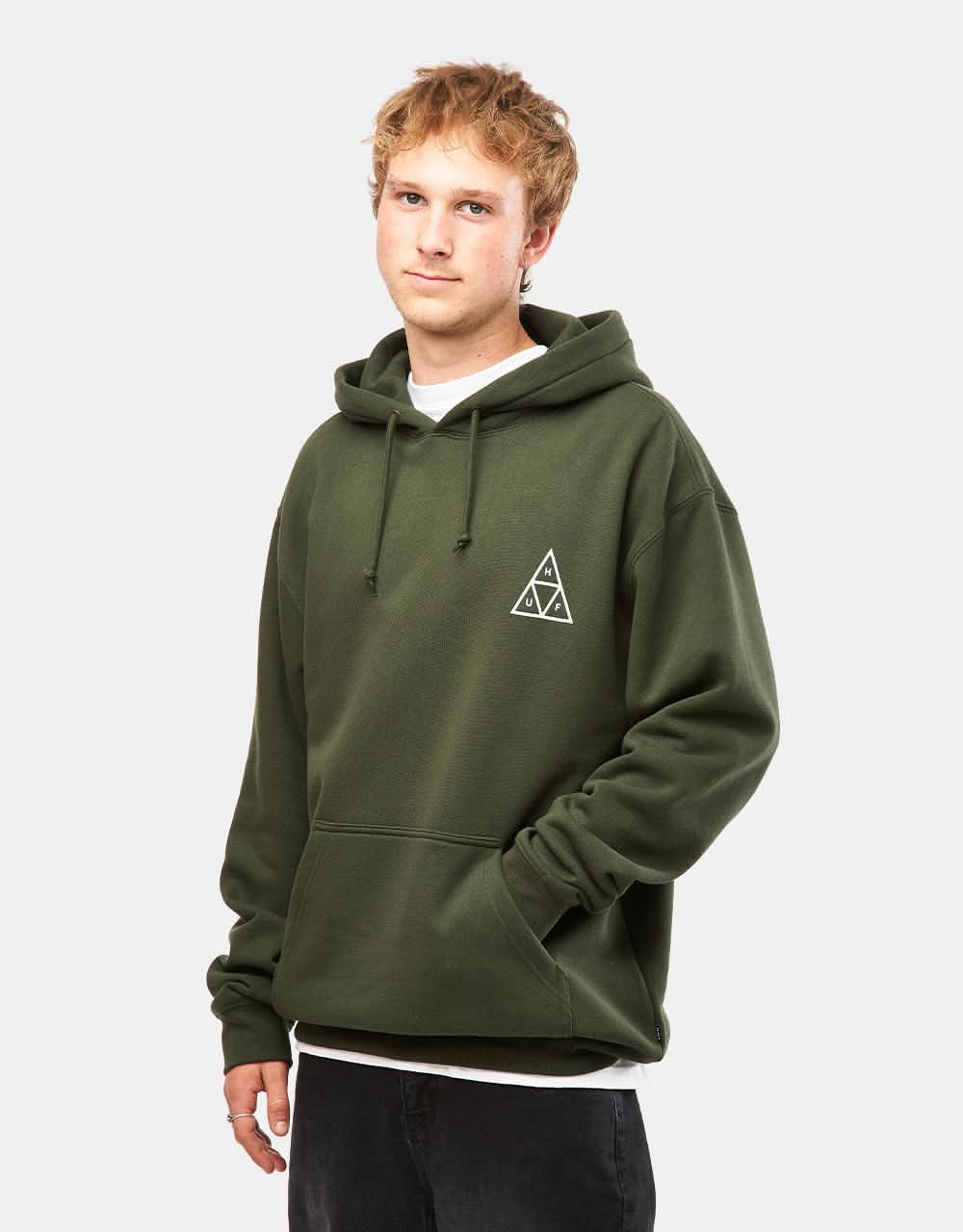 HUF Set Triple Triangle Pullover Hoodie - Hunter Green - Image 2