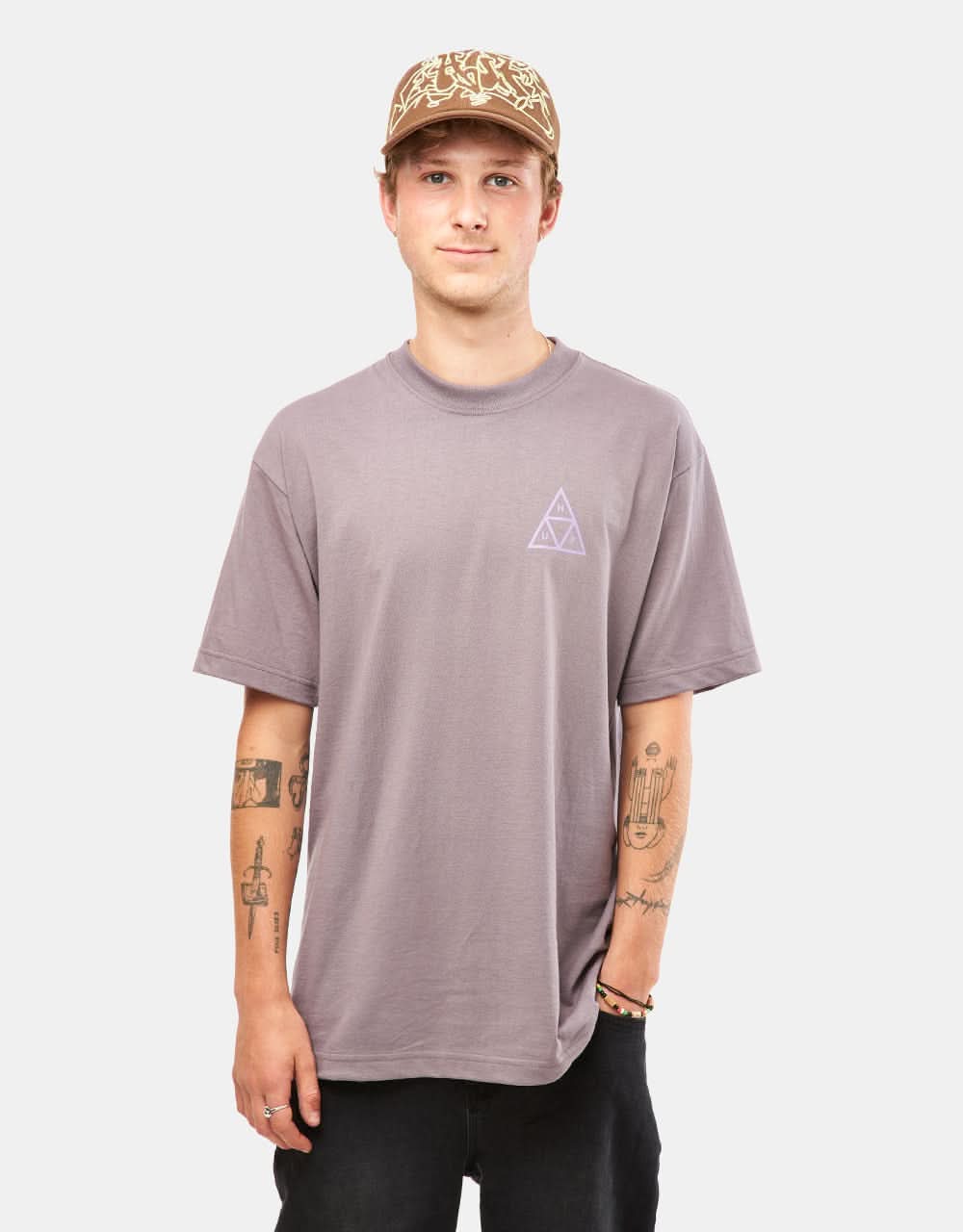 HUF Set Triple Triangle T-Shirt - Light Plum - Image 2