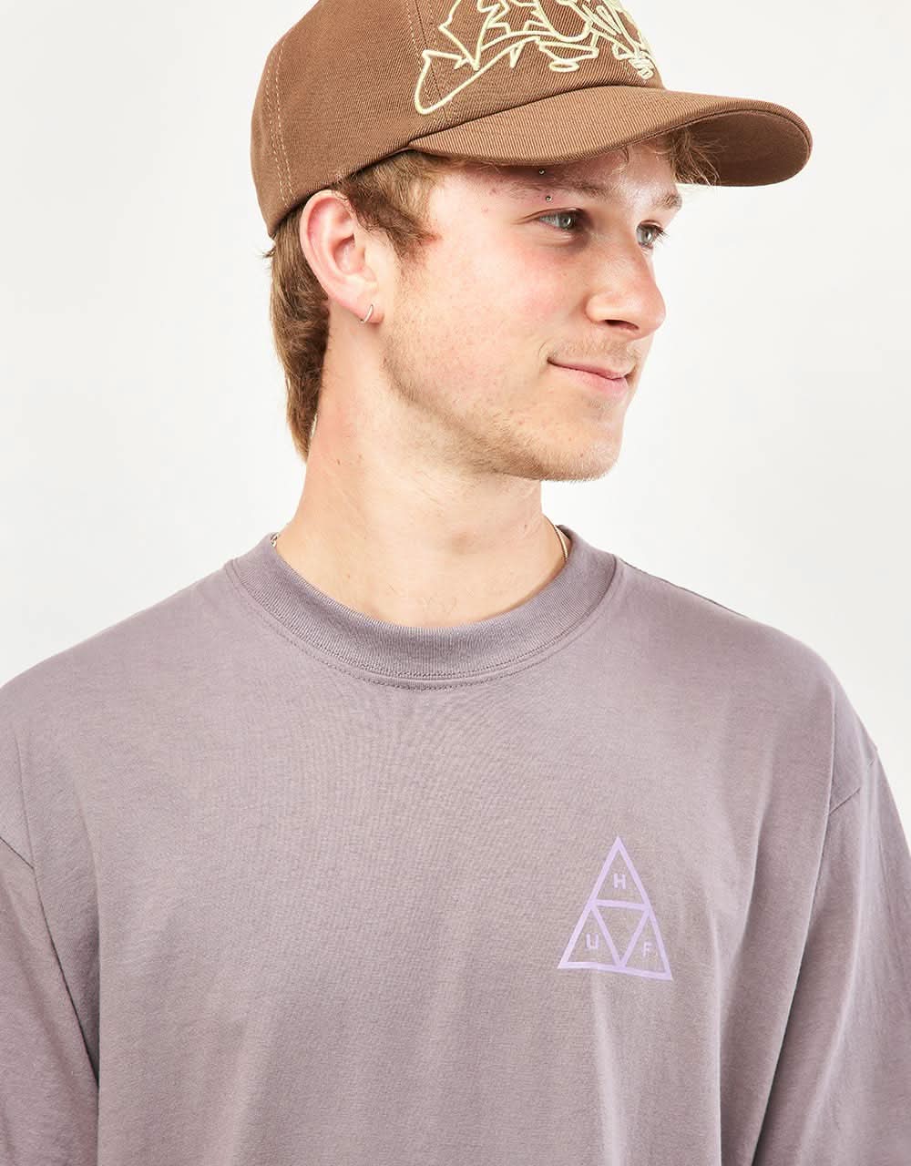 HUF Set Triple Triangle T-Shirt - Light Plum - Image 4