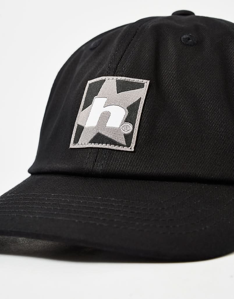 HUF Star Box Logo 6 Panel Curved Visor Cap - Black - Image 2