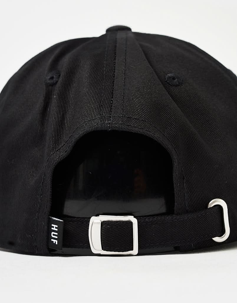 HUF Star Box Logo 6 Panel Curved Visor Cap - Black - Image 3