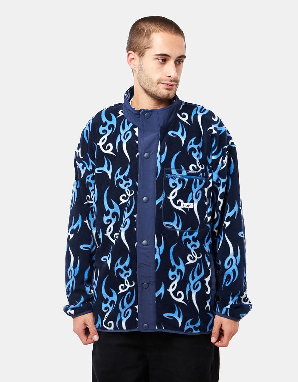 HUF Static Polar Fleece - Navy - Image 5
