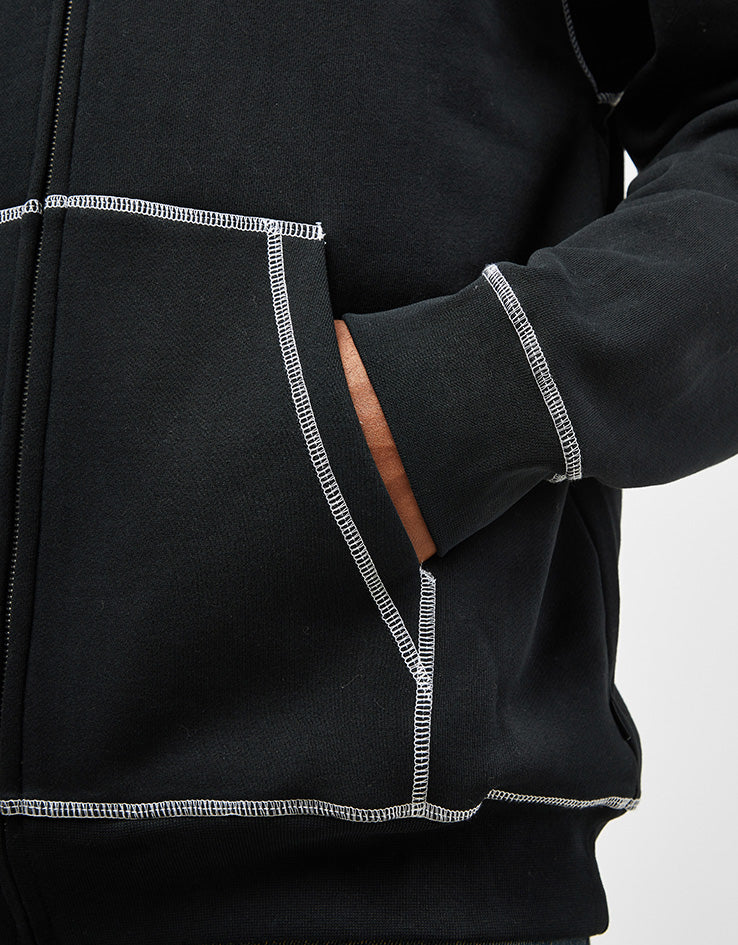 HUF Stretch Full Zip Hoodie - Black - Image 5