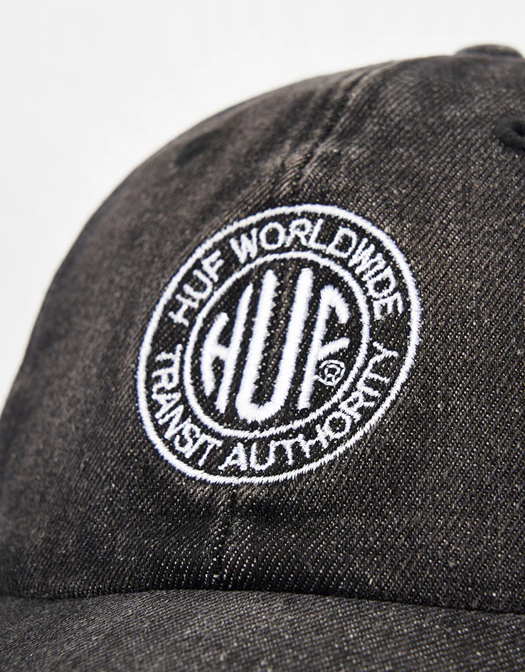 HUF Token 6 Panel Washed Cap - Black - Image 5