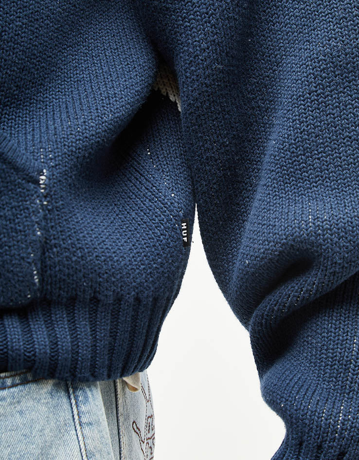 HUF Token Zip Hooded Sweater - Navy - Image 6