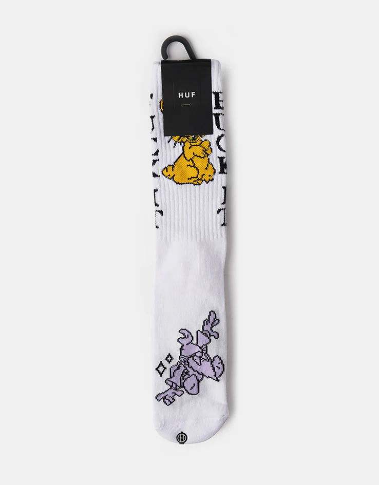 HUF Trip Crew Socks - White - Image 2