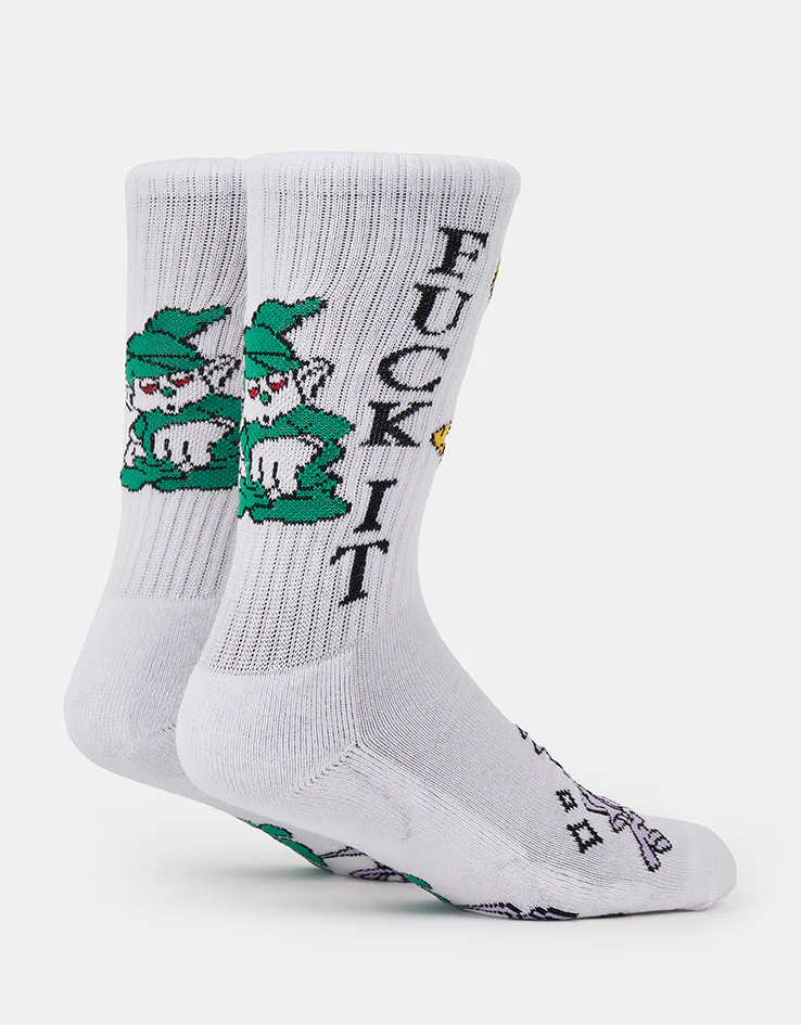 HUF Trip Crew Socks - White - Image 4