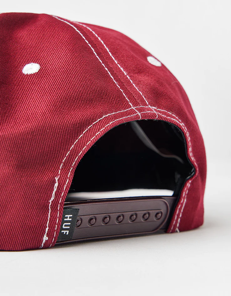 HUF Triple Triangle Snapback Cap - Berry/White - Image 3