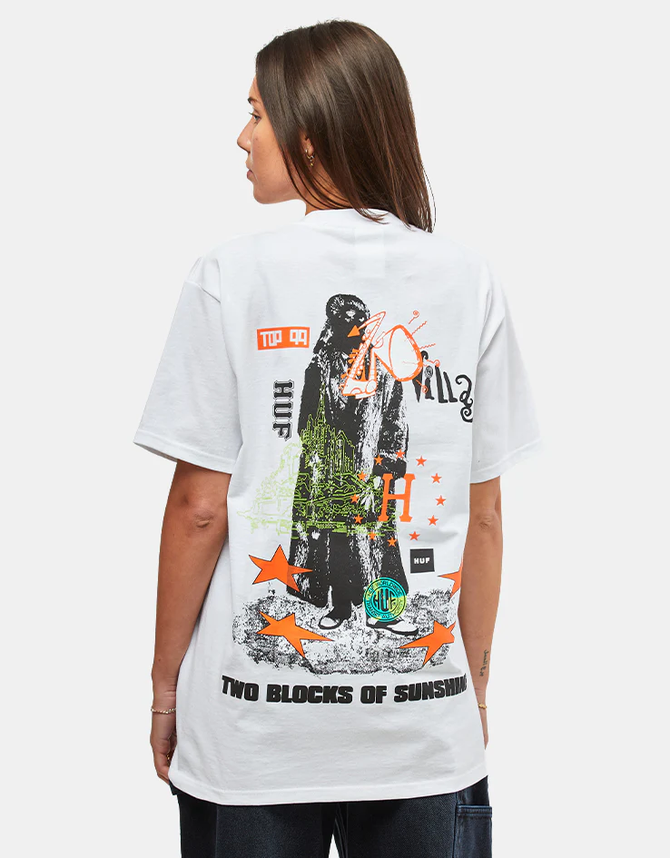 HUF Two Blocks Of Sunshine T-Shirt - White - Image 5