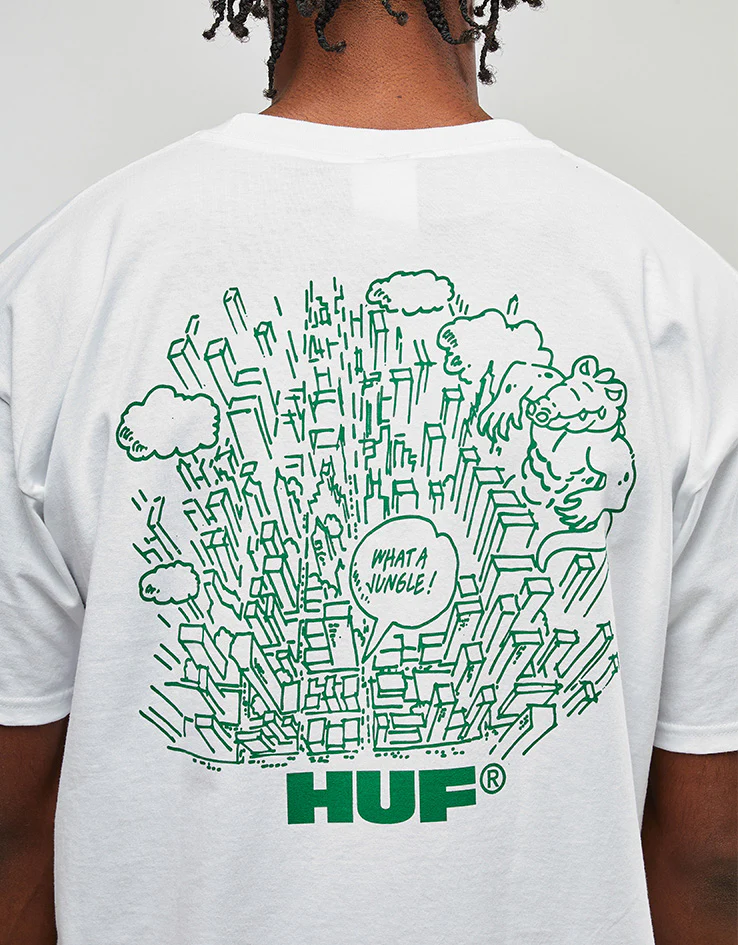 HUF What A Jungle T-Shirt - White - Image 3