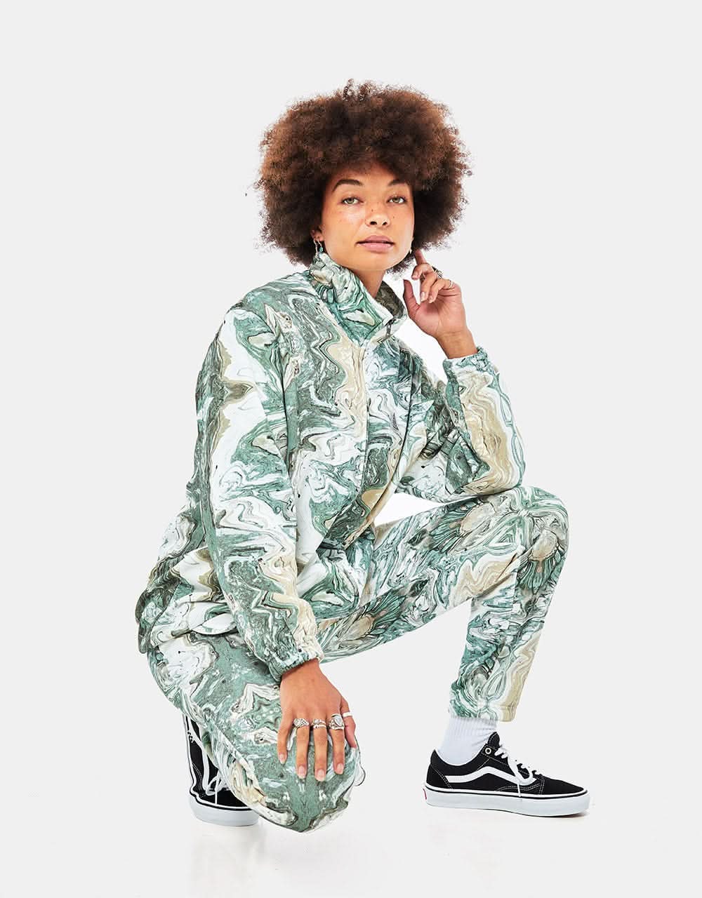 HUF Womens Swirl Fleece Pant - Olive - Image 7