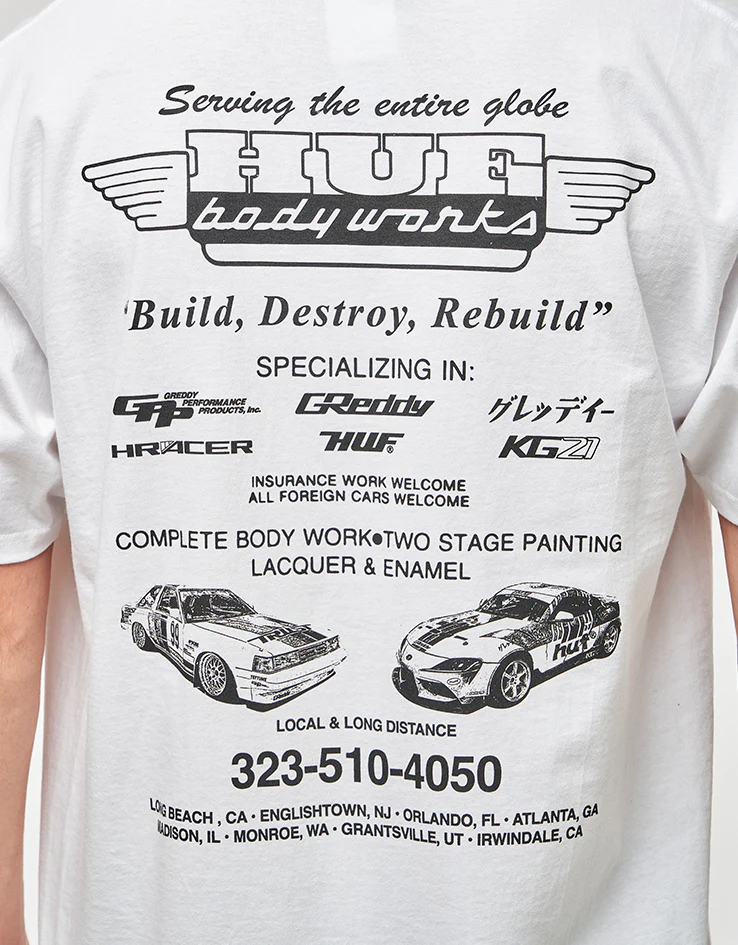 HUF x GReddy Body Works T-Shirt - White - Image 3