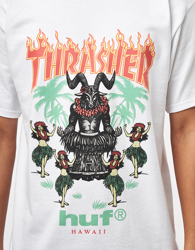 HUF x Thrasher Goat Luau T-Shirt - White - Image 2