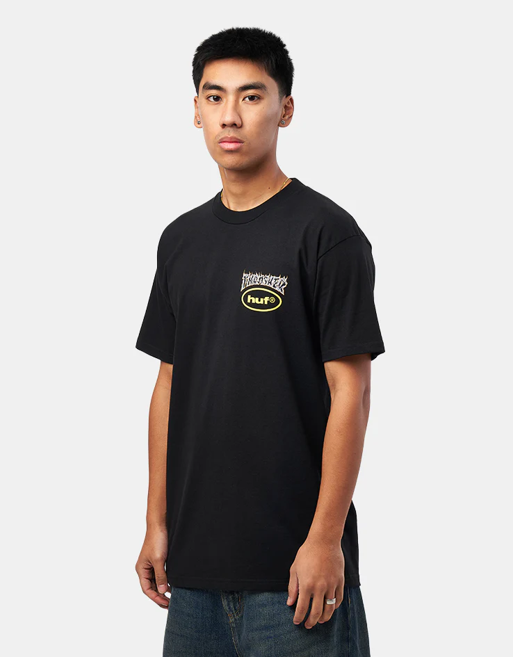 HUF x Thrasher Meltdown T-Shirt - Black - Image 3