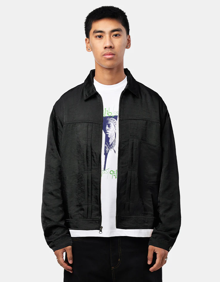 HUF x Thrasher Trucker Jacket - Black - Image 3