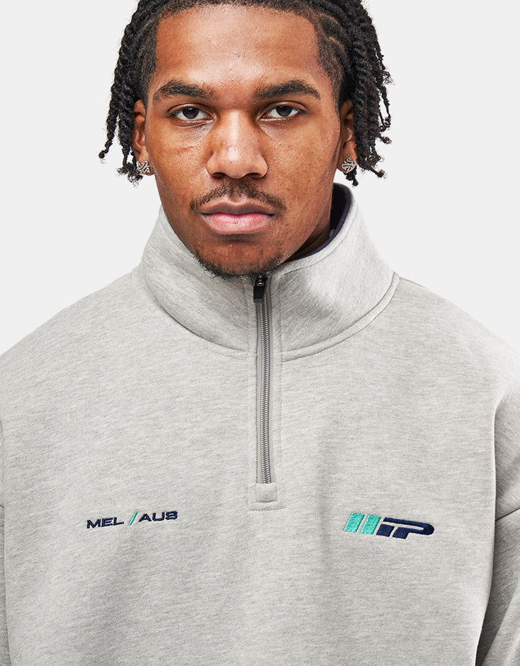 ICHPIG Emblem 1/4 Zip - Grey Marle - Image 7