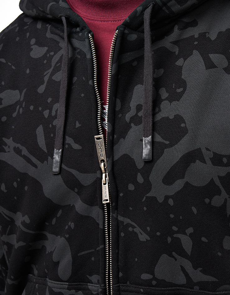 ICHPIG Splatter Zip-Up Hoodie - Black - Image 4