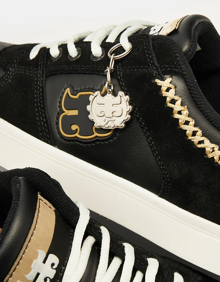 IPATH Reed Low Skate Shoes - Black Leather/Short Suede - Image 4