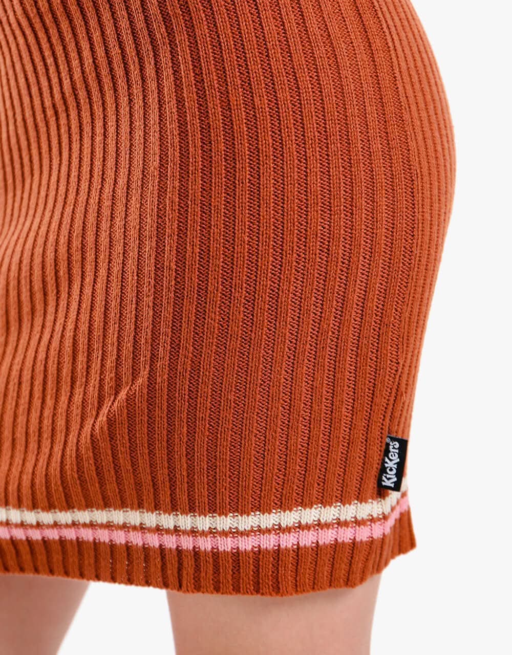 Kickers® Womens Rib Knit Mini Dress - Rust - Image 5