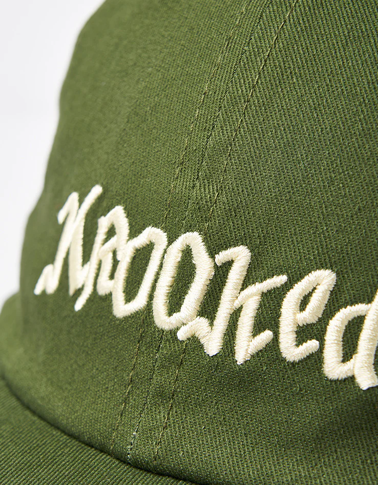 Krooked Double OK Script Cap - Olive/Cream - Image 3