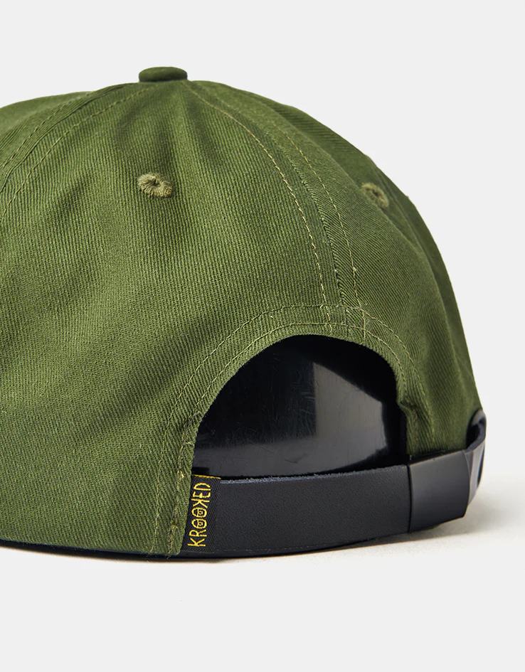 Krooked Double OK Script Cap - Olive/Cream - Image 4