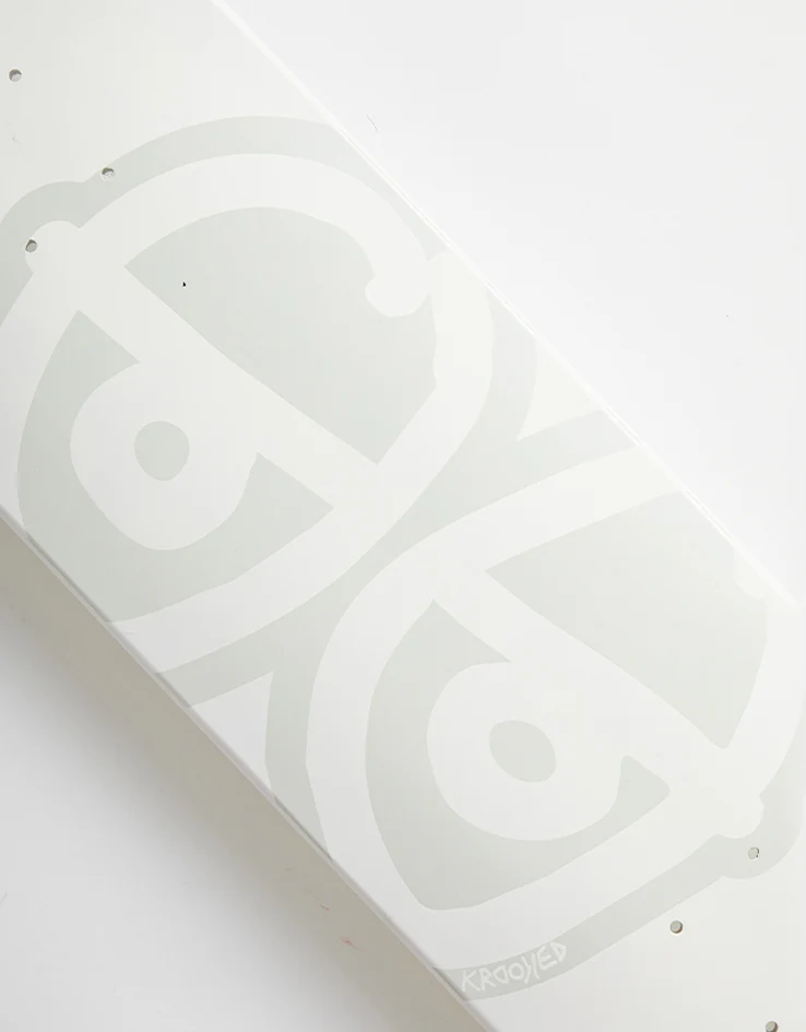 Krooked Eyes White Skateboard Deck - 8.06" - Image 2