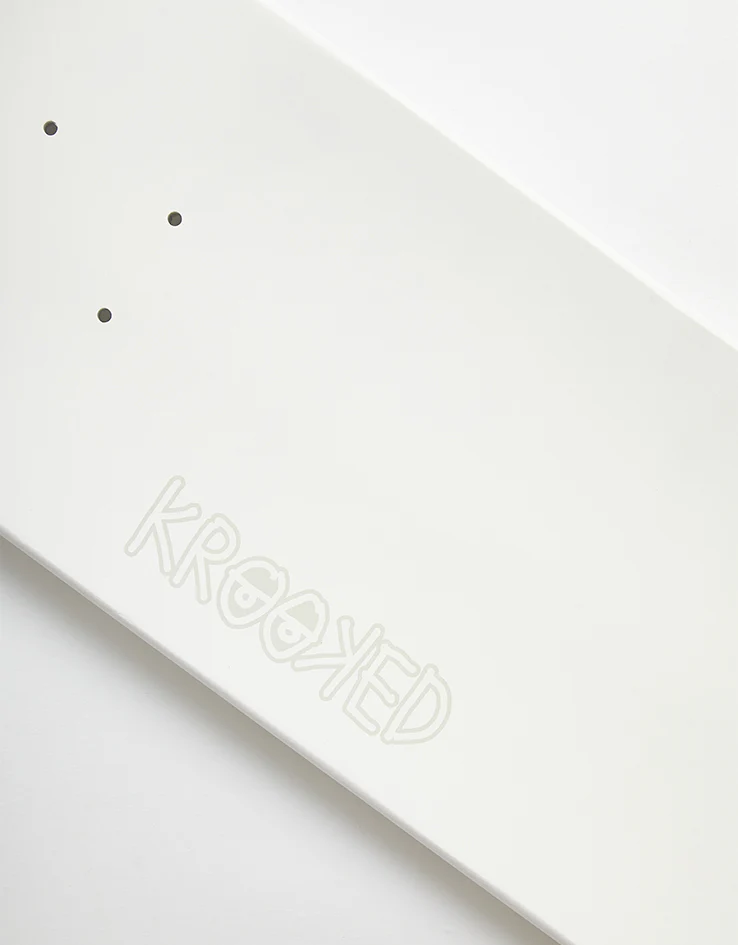 Krooked Eyes White Skateboard Deck - 8.06" - Image 3