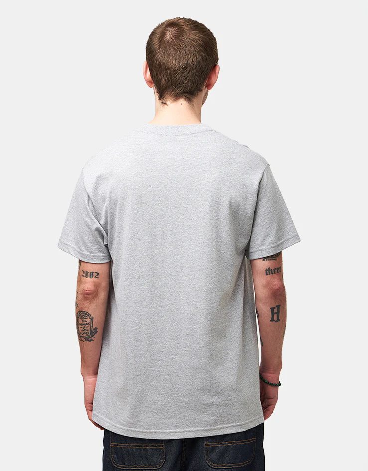 Krooked Kat Serpent T-Shirt - Heather Grey/Red/White/Black - Image 2
